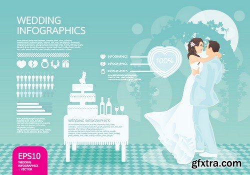 Stock Vectors - Wedding infographic, 25xEPS