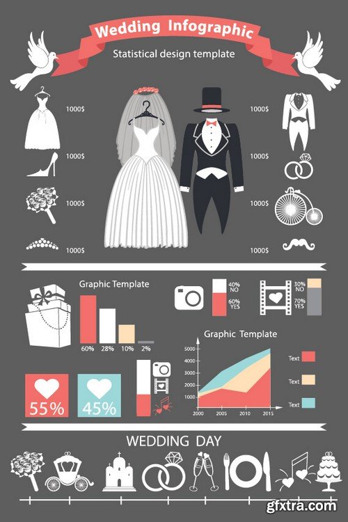 Stock Vectors - Wedding infographic, 25xEPS