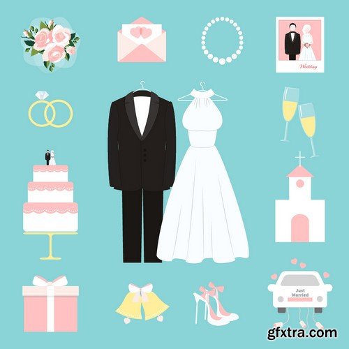 Stock Vectors - Wedding infographic, 25xEPS