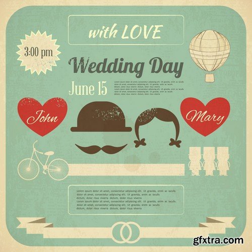 Stock Vectors - Wedding infographic, 25xEPS