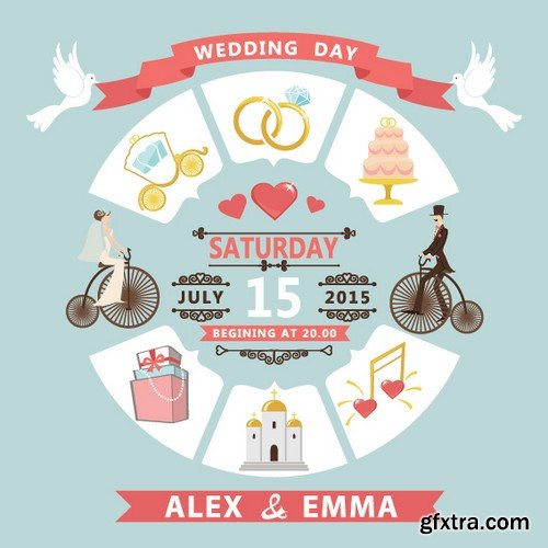 Stock Vectors - Wedding infographic, 25xEPS