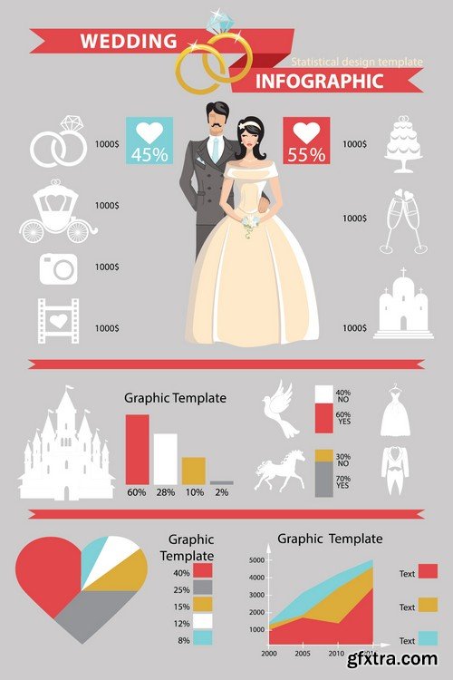 Stock Vectors - Wedding infographic, 25xEPS