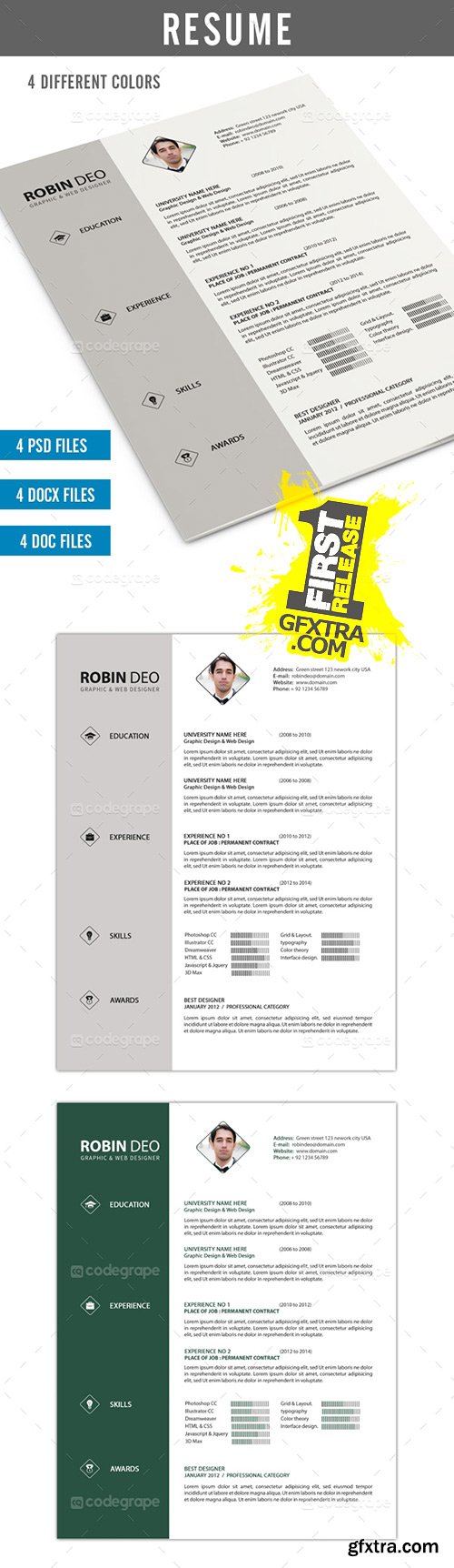 CodeGrape - Clean Resume PSD / MS Word 5401