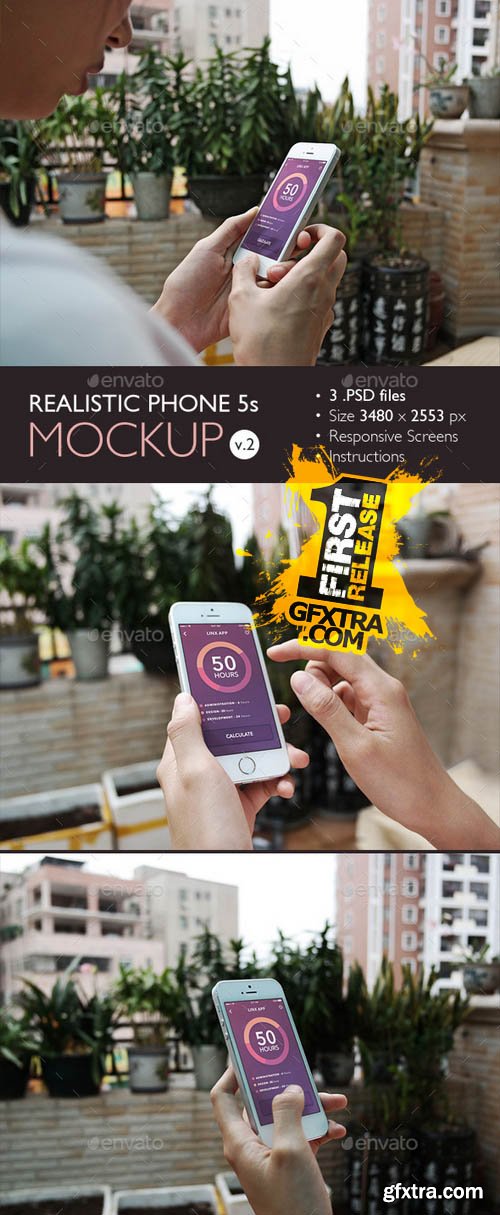 Realistic Phone 5s Mockup v.2 - GraphicRiver 10766266