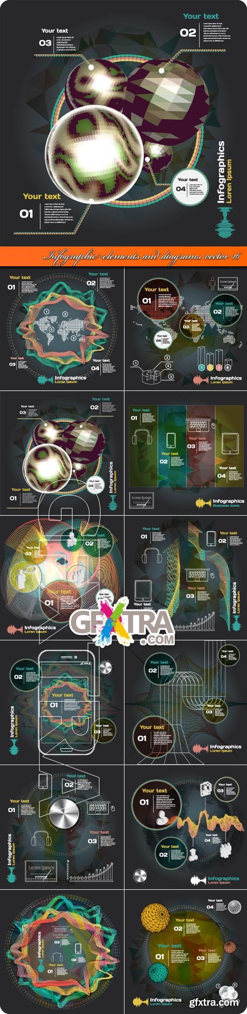 Infographic elements and diagrams vector 16