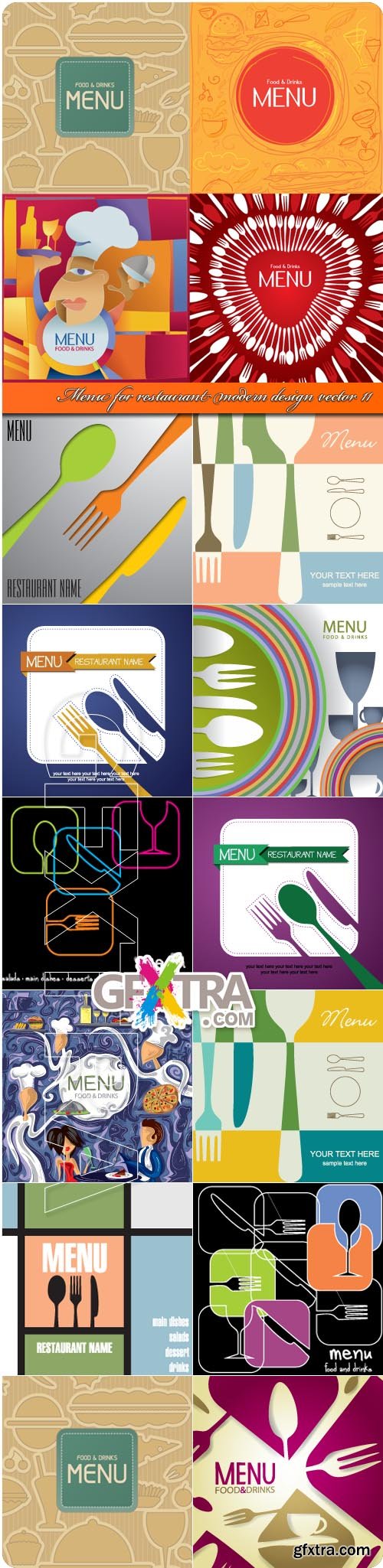 Menu for restaurant modern design vector 11