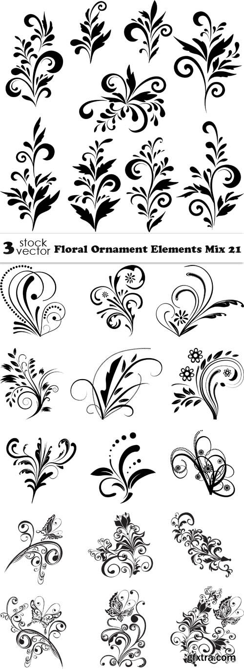 Vectors - Floral Ornament Elements Mix 21