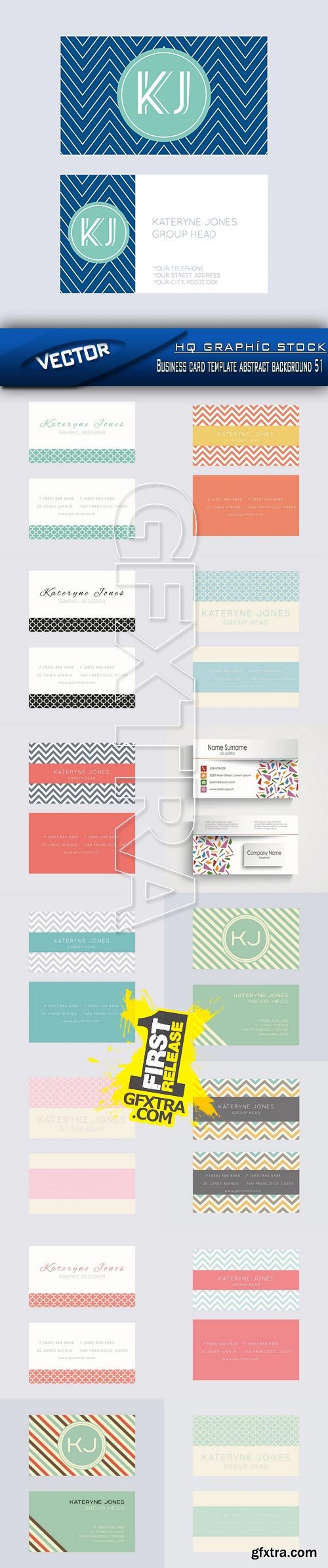 Stock Vector - Business card template abstract background 51