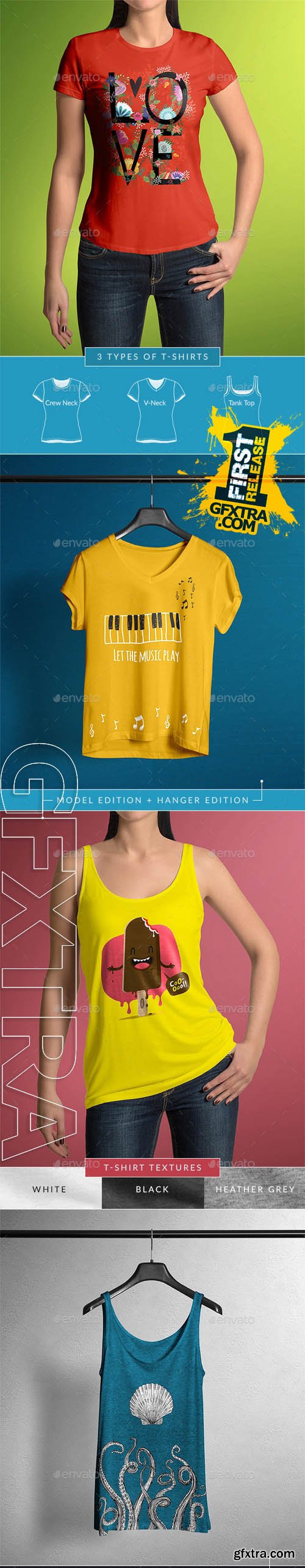 T-Shirt Mock-Up Female Model / Classic Edition - GraphicRiver 9641953