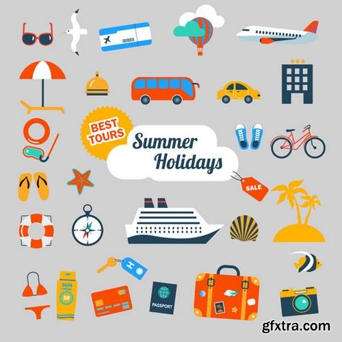 Vector - Summer Holidays Flat Style