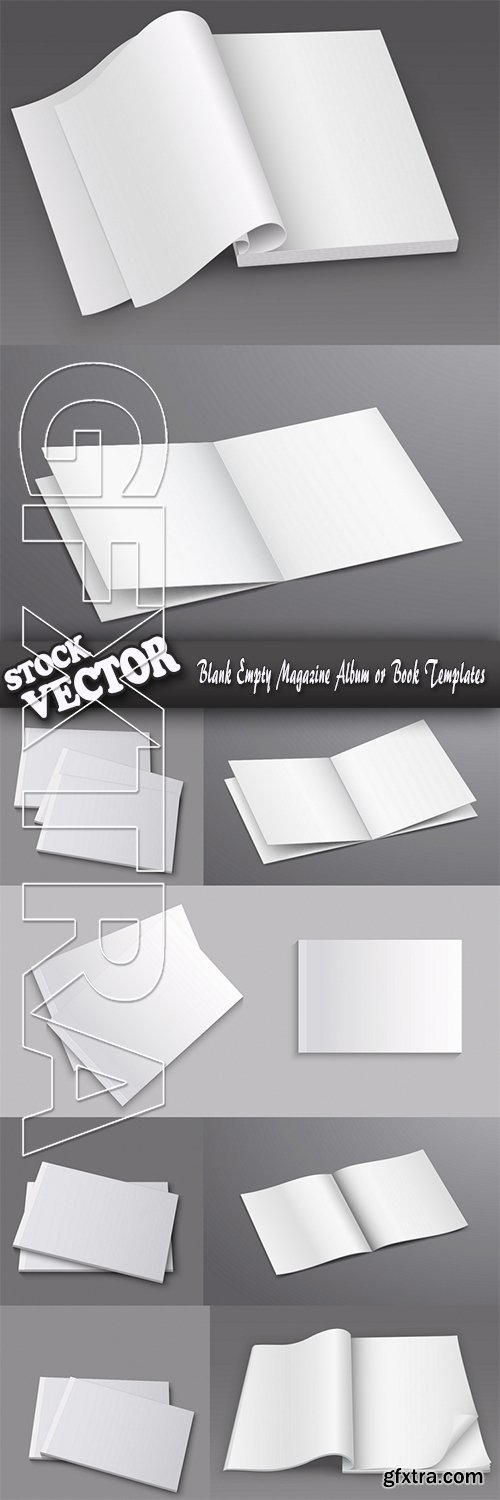 Stock Vector - Blank Empty Magazine Album or Book Templates