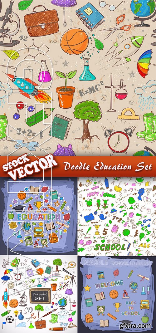 Stock Vector - Doodle Education Set