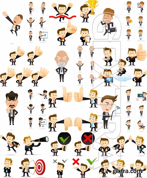 Stock Vector - Business Character Corporate Life Flat Design, 50EPS