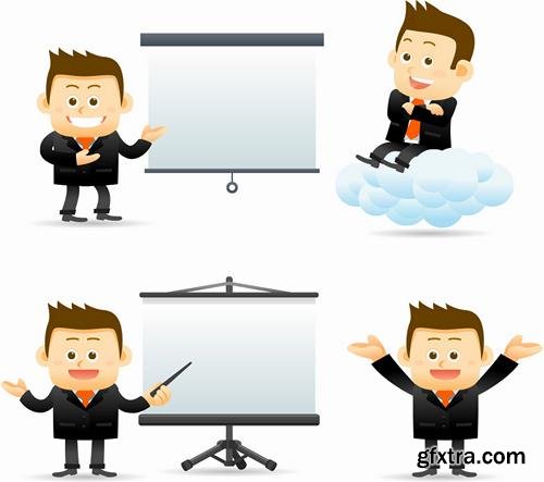 Stock Vector - Business Character Corporate Life Flat Design, 50EPS