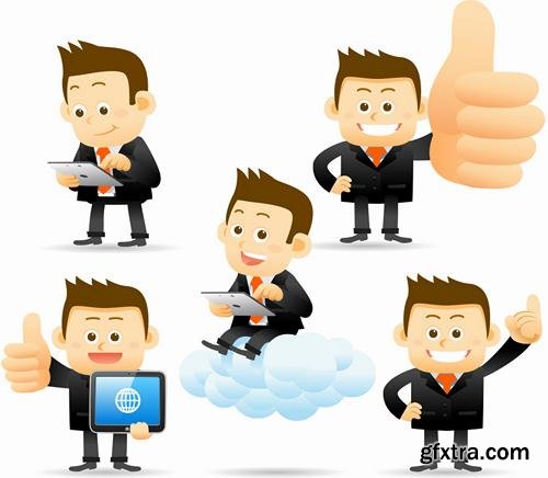 Stock Vector - Business Character Corporate Life Flat Design, 50EPS