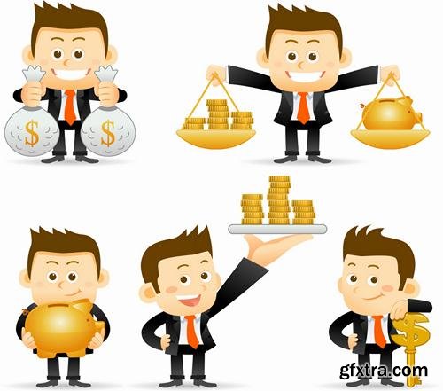 Stock Vector - Business Character Corporate Life Flat Design, 50EPS