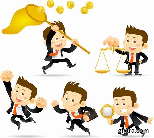 Stock Vector - Business Character Corporate Life Flat Design, 50EPS