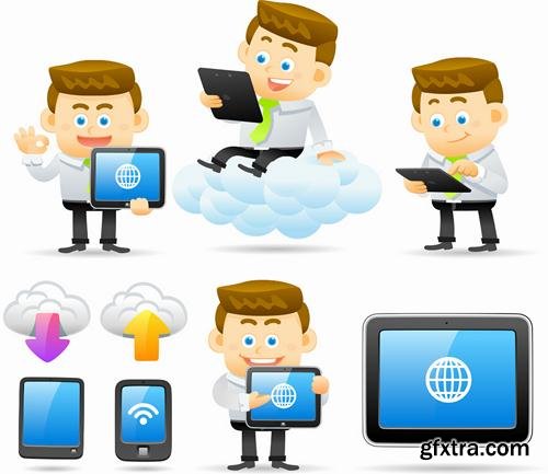 Stock Vector - Business Character Corporate Life Flat Design, 50EPS