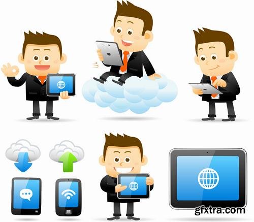 Stock Vector - Business Character Corporate Life Flat Design, 50EPS