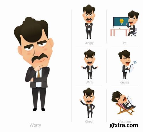 Stock Vector - Business Character Corporate Life Flat Design, 50EPS