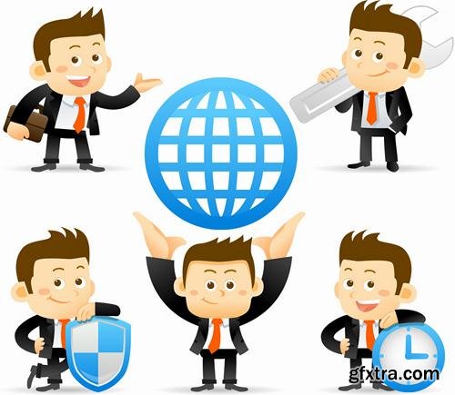 Stock Vector - Business Character Corporate Life Flat Design, 50EPS