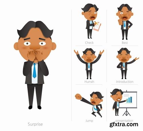 Stock Vector - Business Character Corporate Life Flat Design, 50EPS