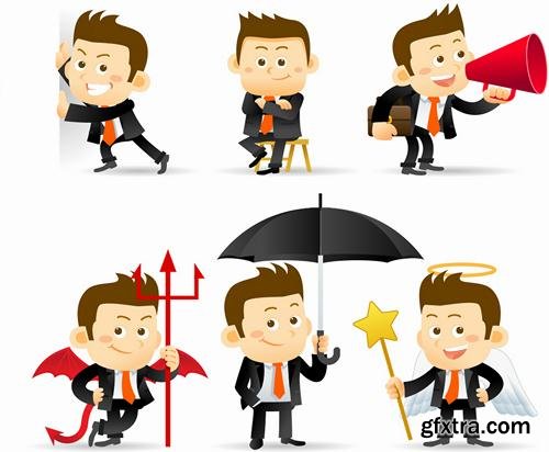 Stock Vector - Business Character Corporate Life Flat Design, 50EPS