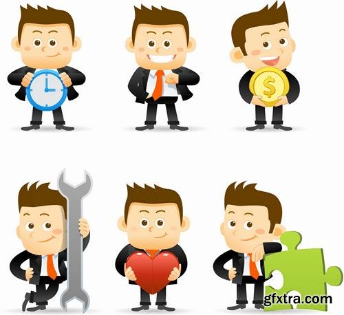 Stock Vector - Business Character Corporate Life Flat Design, 50EPS