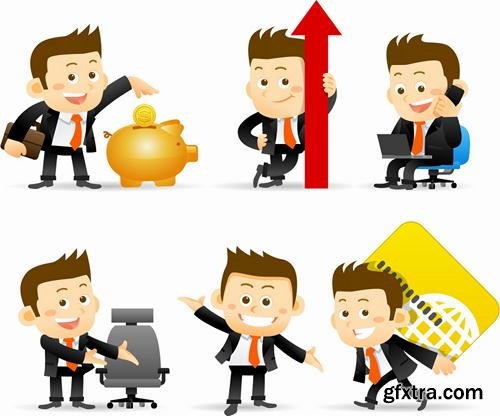 Stock Vector - Business Character Corporate Life Flat Design, 50EPS