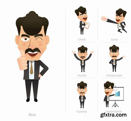 Stock Vector - Business Character Corporate Life Flat Design, 50EPS