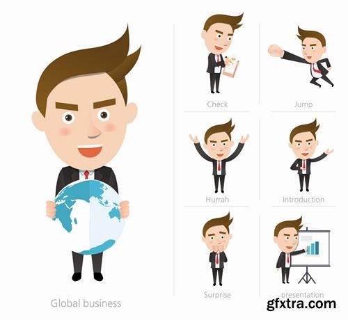 Stock Vector - Business Character Corporate Life Flat Design, 50EPS