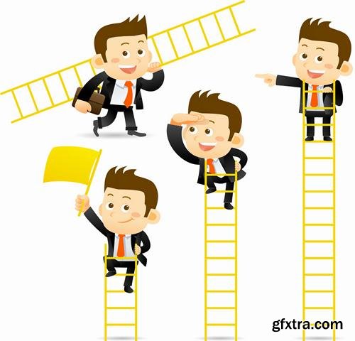 Stock Vector - Business Character Corporate Life Flat Design, 50EPS