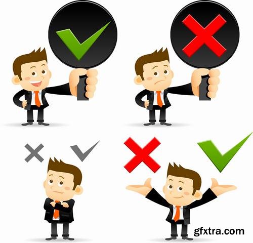 Stock Vector - Business Character Corporate Life Flat Design, 50EPS