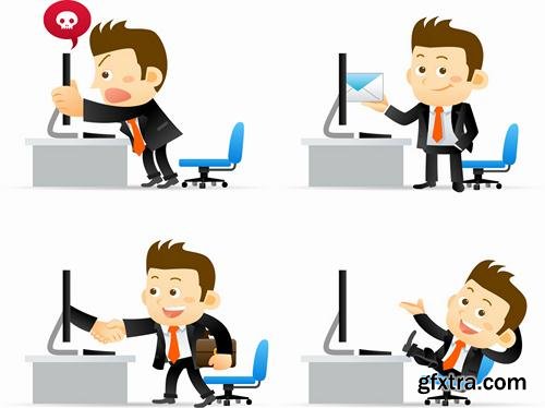 Stock Vector - Business Character Corporate Life Flat Design, 50EPS