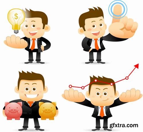 Stock Vector - Business Character Corporate Life Flat Design, 50EPS