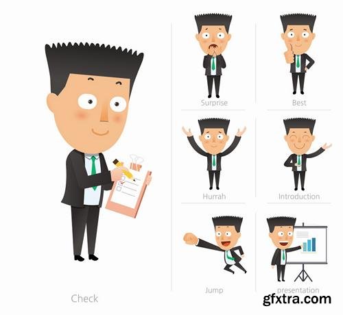 Stock Vector - Business Character Corporate Life Flat Design, 50EPS