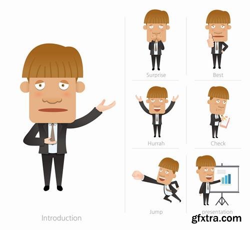 Stock Vector - Business Character Corporate Life Flat Design, 50EPS