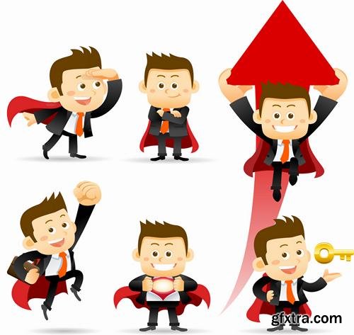 Stock Vector - Business Character Corporate Life Flat Design, 50EPS