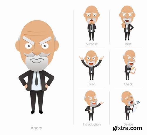 Stock Vector - Business Character Corporate Life Flat Design, 50EPS