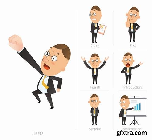 Stock Vector - Business Character Corporate Life Flat Design, 50EPS