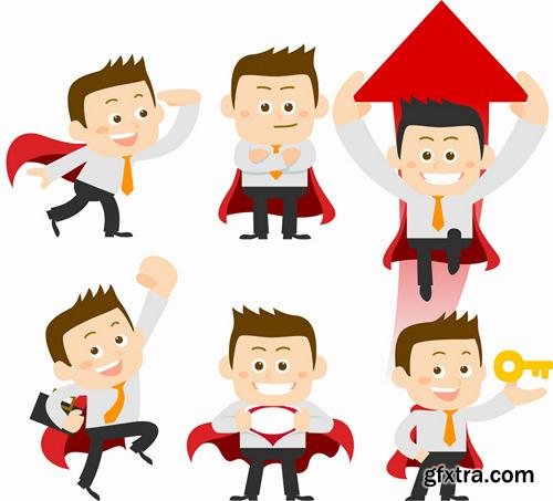 Stock Vector - Business Character Corporate Life Flat Design, 50EPS