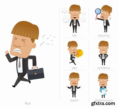 Stock Vector - Business Character Corporate Life Flat Design, 50EPS