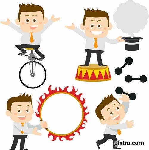 Stock Vector - Business Character Corporate Life Flat Design, 50EPS