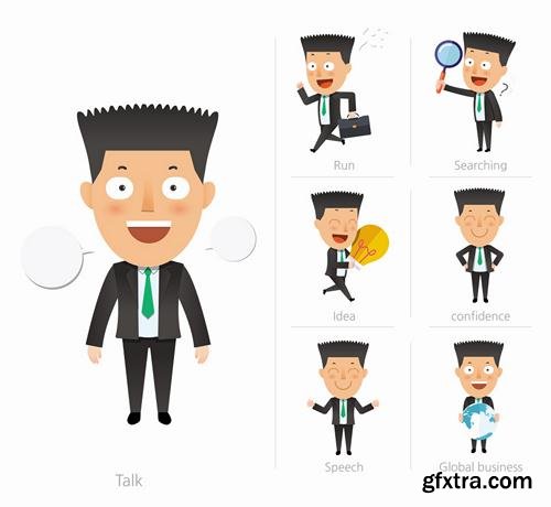 Stock Vector - Business Character Corporate Life Flat Design, 50EPS