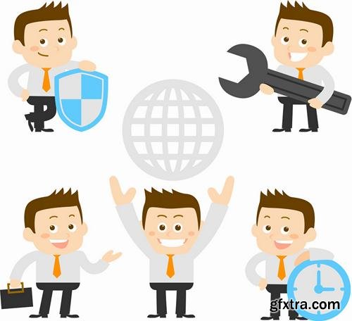 Stock Vector - Business Character Corporate Life Flat Design, 50EPS