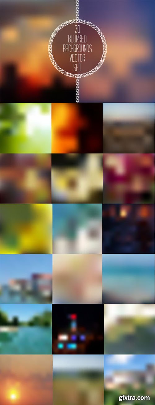 20 Blurred background vector set - CM 183544