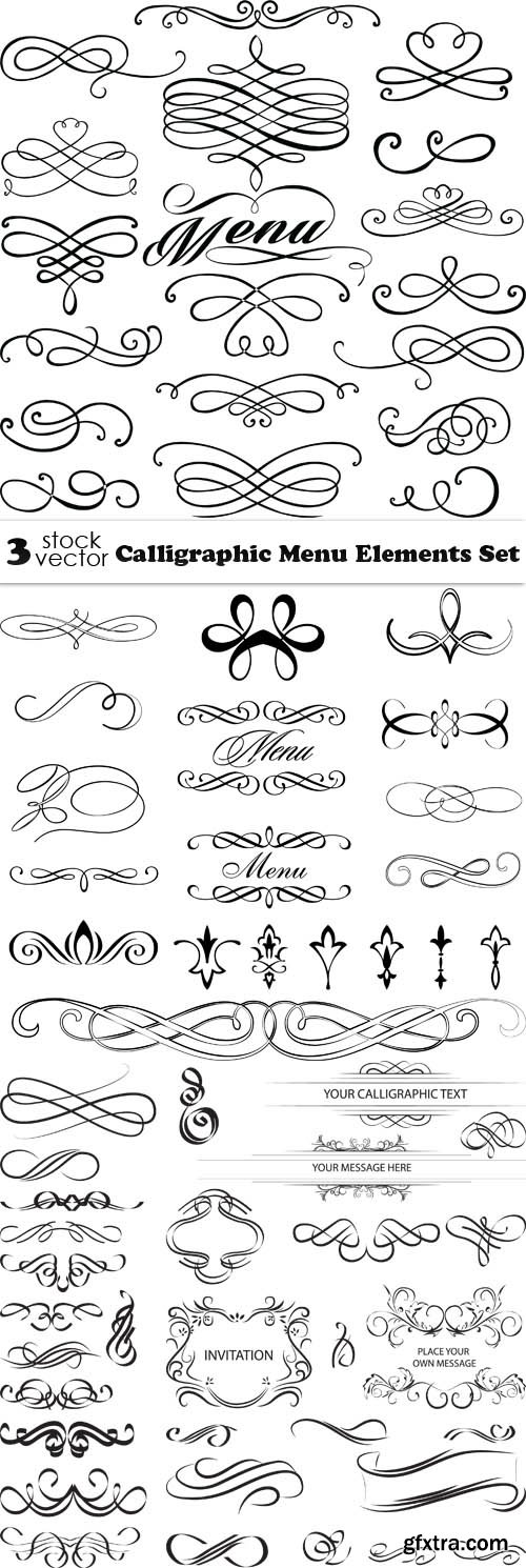 Vectors - Calligraphic Menu Elements Set