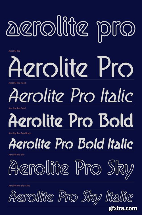 Aerolite Pro - Rounded Neon Font Family 6xOTF