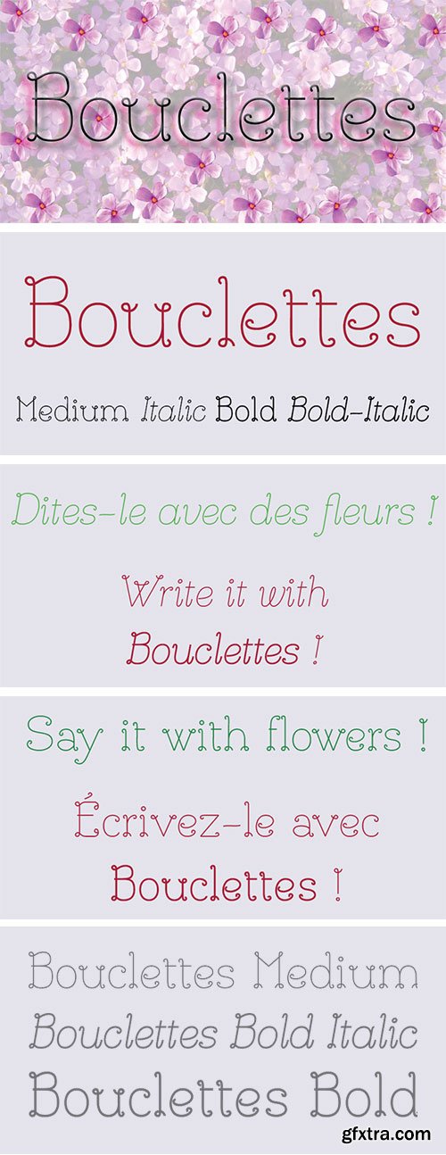 Bouclettes - Decorative Funny Serifs for Spring 4xTTF $45