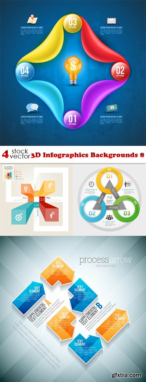 Vectors - 3D Infographics Backgrounds 8